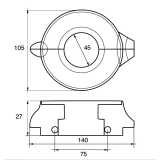 Anodo a collare per Sail Drive 120 VOLVO disegno